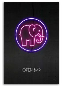 Obraz na plátně Neonový slon - Rubiant Rozměry: 40 x 60 cm