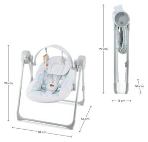 KINDERKRAFT - Dětská houpačka s melodií SWINGEE šedá 4xAAA/230V