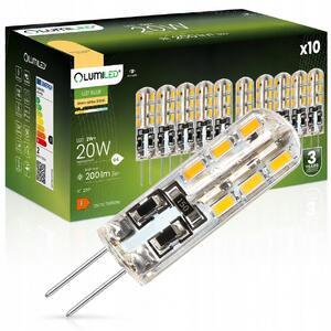 10x LED žárovka G4 Kapsle 2W = 20W 200lm 3000K Teplá bílá 360° 12V LUMILED