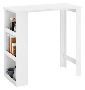 SoBuy FWT17-II-W Barový stůl Odkládací stolek Kuchyňská linka Kuchyňský stůl se 3 policemi Bílá 112x106,5x57cm