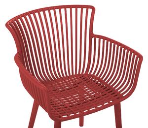 Sada 4 jídelních židlí červené PESARO