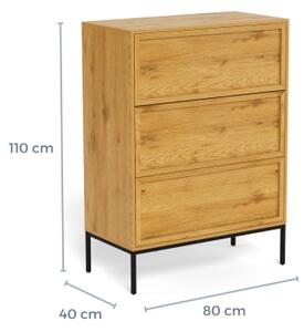 Komoda ALIN 80x40 cm světle hnědá