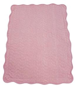 Přehoz bavlněný Deluxe jednobarevný Světle růžový TiaHome - 220x240cm + 2ks 50x70cm