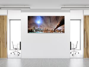 Obraz skleněný večerní město New York - 30 x 60 cm