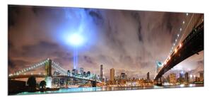 Obraz skleněný večerní město New York - 100 x 150 cm