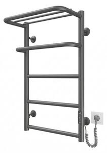 Koupelnový žebříkový radiátor HOTEL 75W/230V 66x42 cm nerez/antracit pravá