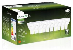 10x LED žárovka GU5.3 Reflektor MR16 6W 580lm 4000K Neutrální 120° LUMILED