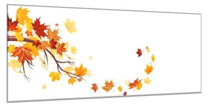 Obraz skleněný podzimní javorové listí - 34 x 72 cm
