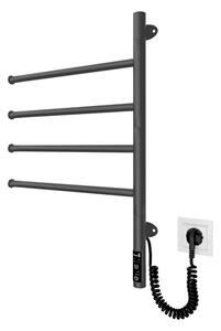 Elektr. otočný sušák na ručníky VEER 50W/230V 62,5x44,5 cm nerez/černá