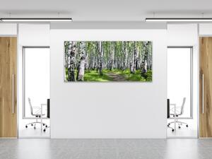 Obraz skleněný březový les - 30 x 60 cm