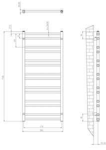 Sapho - Koupelnový radiátor METRO DOS 110x50 cm matná černá