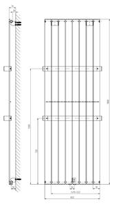 Sapho - Koupelnový radiátor COLONNA 180x60 cm stříbrná