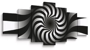 Abstraktní obraz černobílé spirály (210x100 cm)