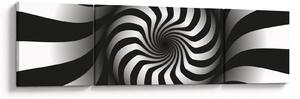 Abstraktní obraz černobílé spirály (170x50 cm)
