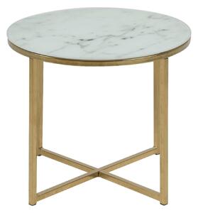 KONFERENČNÍ STOLEK, šedá, bílá, barvy zlata, kov, sklo, 50/50/42 cm Ambia Home - Konferenční stolky