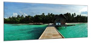 Obraz skleněný ostrov Maledivy - 50 x 70 cm