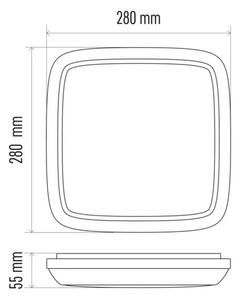 Emos lighting LED přisazené svítidlo DORI IP54, ø 280 mm, 18W Teplota světla: 4000K - denní bílá, Tvar: Čtveraté