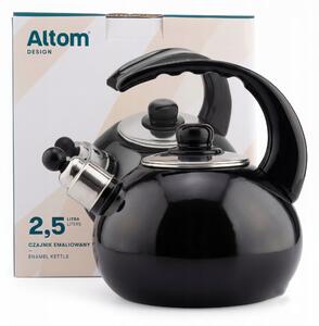 Altom Design tradiční smaltovaná ocelová Konvice 2,5 l černá