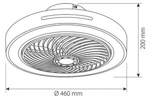 Brilagi - LED Stmív. svítidlo s ventilátorem LED/38W/230V pr. 46 cm bílá + DO