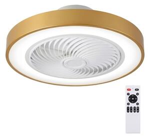 Brilagi - LED Stmív. svítidlo s ventilátorem LED/38W/230V pr. 50 cm zlatá + DO