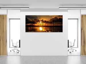 Obraz skleněný západ slunce nad mořem - 30 x 60 cm