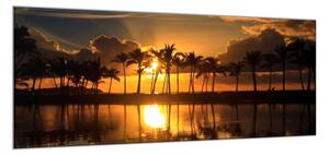 Obraz skleněný západ slunce nad mořem - 100 x 150 cm