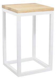 STOJANOVÝ KVĚTINÁČ malý STOJAN NA KVĚTINY 42 cm dubový dřevěný BÍLÝ
