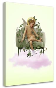 Obraz na plátně Anděl na zelené židli - Jose Luis Guerrero Rozměry: 40 x 60 cm