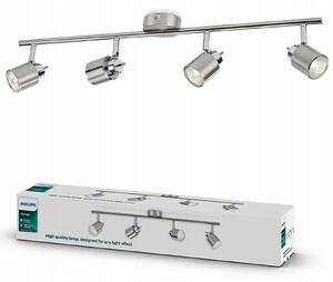 Lampa Nástěnná Stropní Bodové Světlo 4x GU10 Nikl Meranti Philips