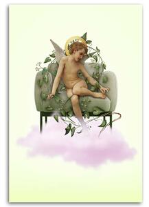 Obraz na plátně Anděl na zelené židli - Jose Luis Guerrero Rozměry: 40 x 60 cm