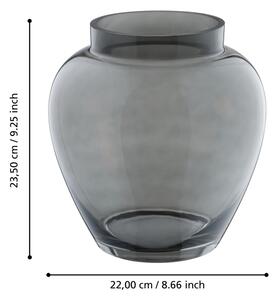 Eglo 421211 - Skleněná váza ASINDRO 23,5x22 cm černá/kouřová