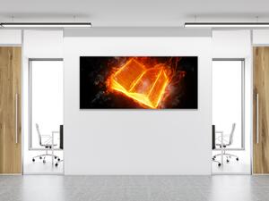 Obraz skleněný hořící kniha - 30 x 60 cm