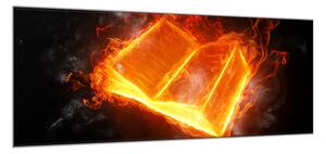 Obraz skleněný hořící kniha - 70 x 100 cm