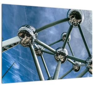 Skleněný obraz - atomium v Bruselu (70x50 cm)