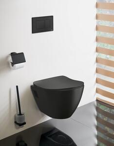 Závěsné WC PAULA s podomítkovou nádržkou a tlačítkem Schwab, černá mat