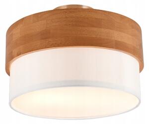 Stropní svítidlo Stropní svítidlo dřevěná, hnědá, bílá, moderní, kulatý 30 cm, Trio