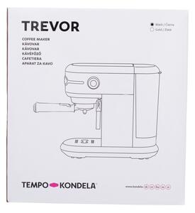 TEMPO-KONDELA TREVOR, pákový kávovar, zlatá/bílá, nerezová ocel/plast
