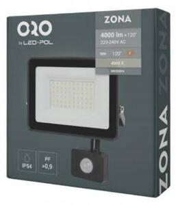 LED reflektor ORO ZONA, 50 W, 4000 lm, s pohybovým senzorem (NW-B-PIR)