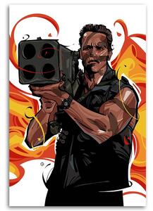 Obraz na plátně Komando, Arnold Schwarzenegger - Nikita Abakumov Rozměry: 40 x 60 cm