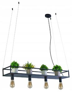 Závěsné svítidlo Fiore 4xE27 40W černý kovový Reality 120cm IP20