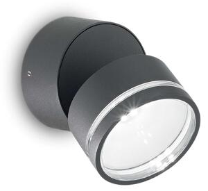Ideal Lux LED Venkovní nástěnné svítidlo Omega Round AP1, 3000K Barva: Antracit