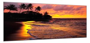 Obraz skleněný tropické moře v západu slunce - 50 x 70 cm