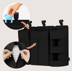 Lionelo - Organizér na postýlku 3v1 SIDEPOCKET Black