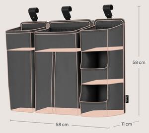 Lionelo - Organizér na postýlku 3v1 SIDEPOCKET Grey
