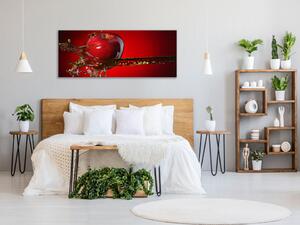 Obraz na stěnu červené jablko ve vodě - 30 x 60 cm