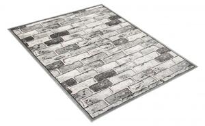 Makro Abra Moderní kusový koberec 70911/24338 TANGO Cihlová zeď šedý Rozměr: 140x190 cm