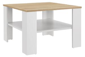 FurniGO Konferenční stolek 60x60cm - bílý/dřevo