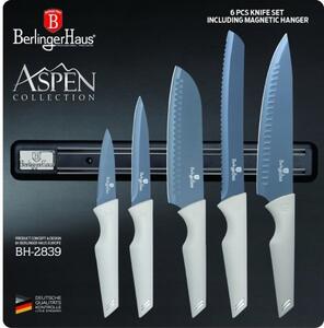 Sada nožů s magnetickou lištou Berlinger Haus Aspen 5 ks