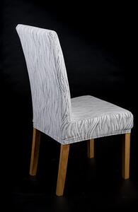 Napínací potah na židli s opěradlem Glamour - krémový, 2 ks