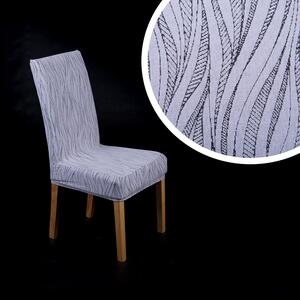 Napínací potah na židli s opěradlem Glamour - šedý, 2 ks